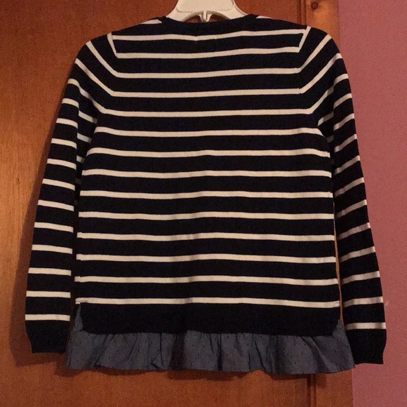Crown & Ivy Girls top size XL blue and white stripes - Picture 3 of 4